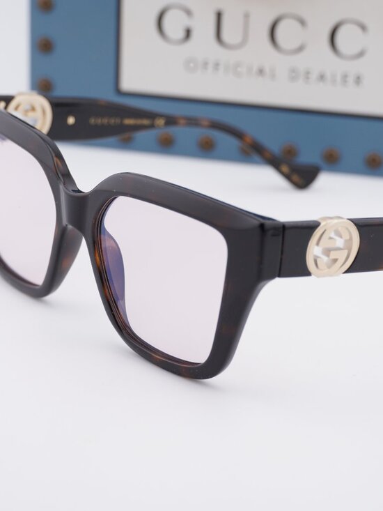 Gucci GG1023S 006 Cat Eye Sunglasses - Dark Havana\\ Pink Photocromic main image 4